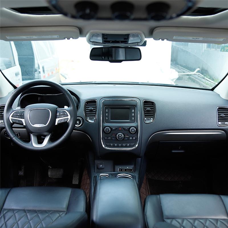 Car Dashboard Air Vent Outlet Trim Cover Frame For Dodge Durango 2011- Accessories - ABS Carbon Fiber