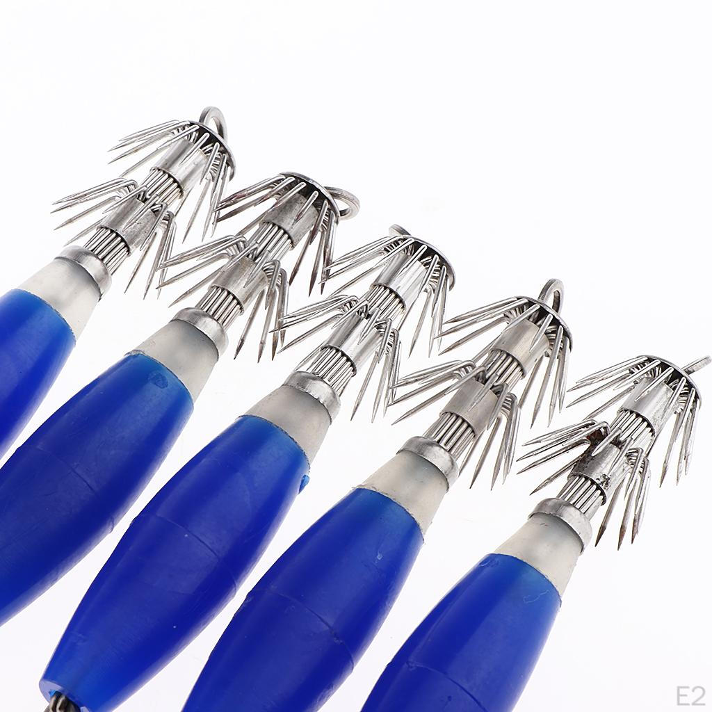 5pcs Luminous S, Saltwater Fishing , Squid Hooks