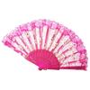 Handheld Ladies Lace Hand Fan Plastic Handle Dance Fan Ornaments Folding Fan  Summer