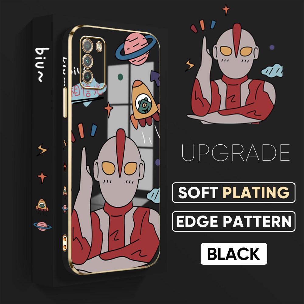 Bunte Druckmuster Quadratisches Randmuster Gehäuse Überzogene Telefonschale Luxus Überzogene Weiche Telefonhülle für Huawei Honor Xiaomi Redmi