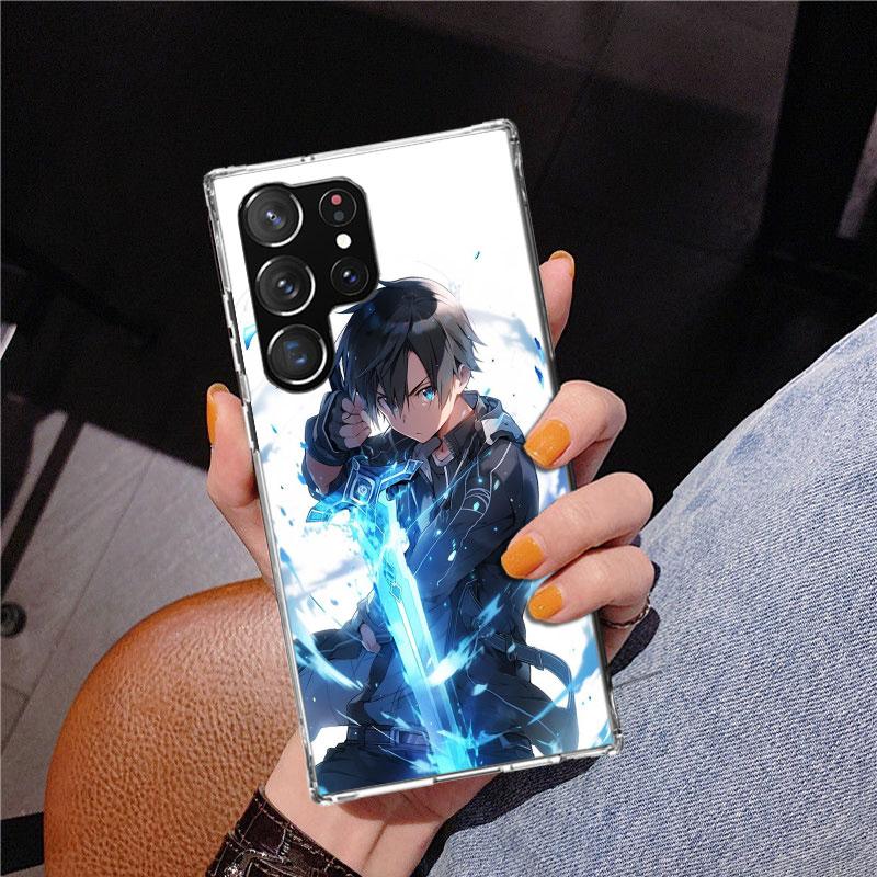Sword Art Online Kirito Phone Case For Samsung Galaxy S24 S25 Edge S26 Ultra S23 S22 S21 Plus S20 FE + Personalized Print Cover