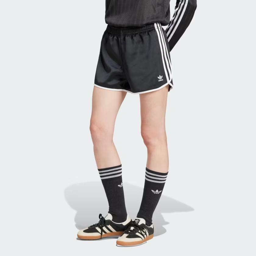 Adidas Originals Loose Striped Versatile Sports Shorts Women Shorts Black JD3119