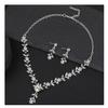 Women Fashion Bridal Jewelry Set Exquisite Necklace Earrings Versatile Wedding Banquet Formal Dress Matching Accessories Gift