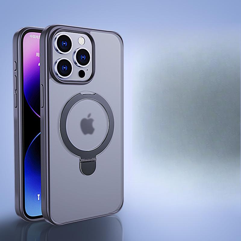 Suitable for Apple 13 Phone Case, Matte 14promax Magnetic Stand, High-end Anti-drop Protective Case for IPhone13