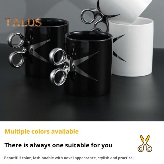 Scissor Handle Ceramic Cup 350ml Novelty Barber Hairdresser Tea Coffee Mug Gift Colorful Glaze Crafts Cup
