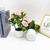 Rose Flower Plastic Fake Potted Plant Bonsai For Tabletop Decor And Use Event