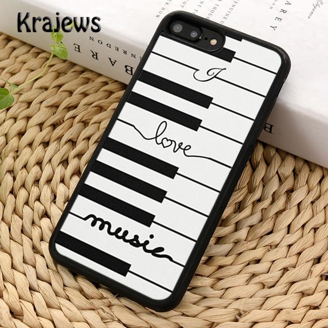 Krajews Piano Keyboard Keys Soft Phone Case Cover For iPhone 17 Air 16 15 14 Plus 11 12 13 Pro Max Plus Coque Fundas