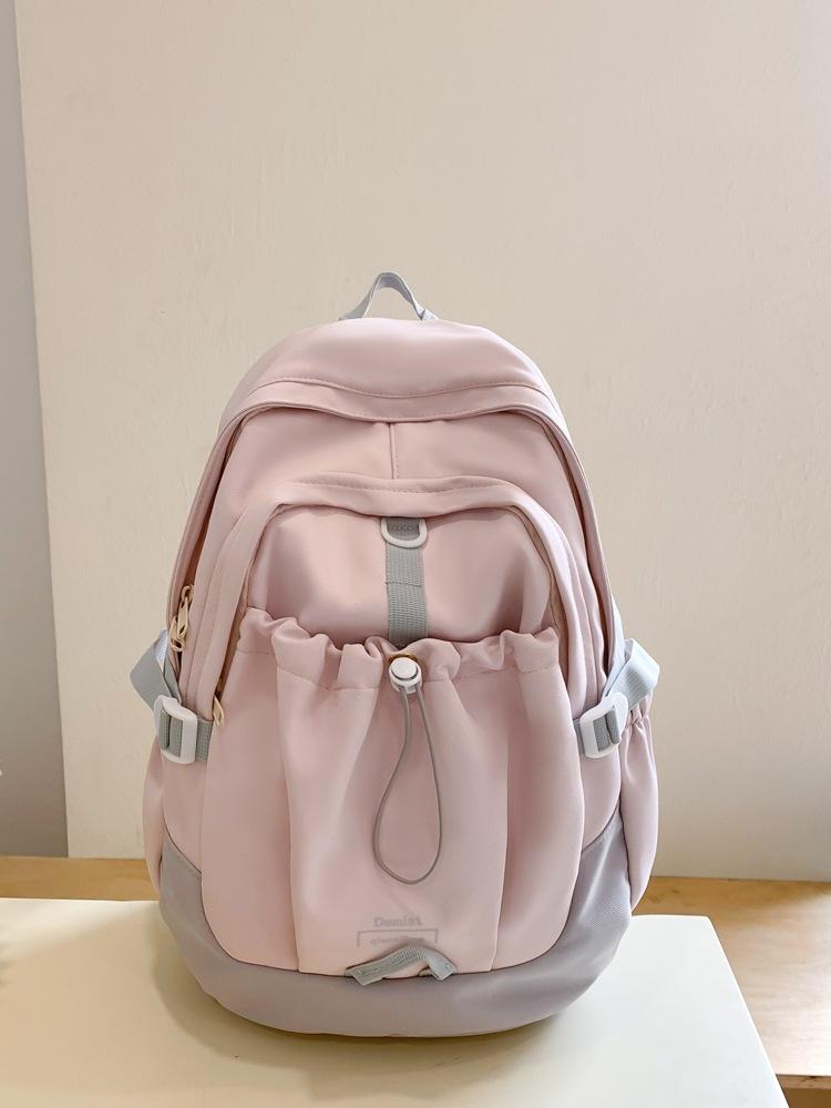 

High-value college student backpack, new women s fashion large-capacity schoolbag, college women s casual backpack single package розовый