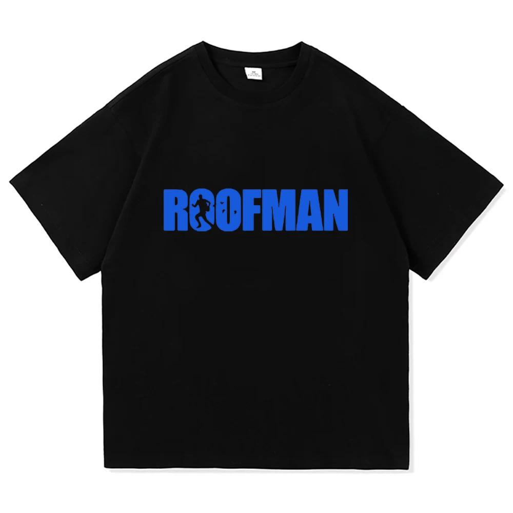 TV Roofman Letter Graphic Tshirts Short Sleeve Cotton Loose Male T-shirt Unisex Streetwear O-neck Fashion Casual Women T Shirt