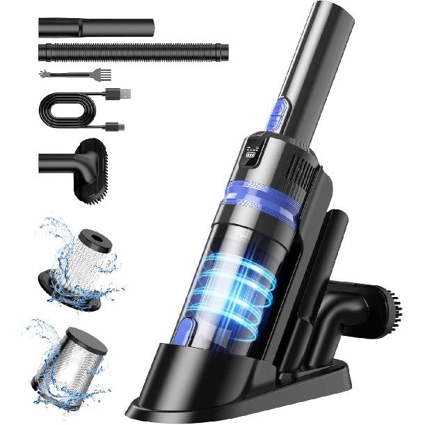 Handheld Vacuum Cordless Rechargeable 2-Speed Modes| 3-in-1 Portable Cordless Vacuum Cleaner with Charging Dock, for Car Home Office and Pet