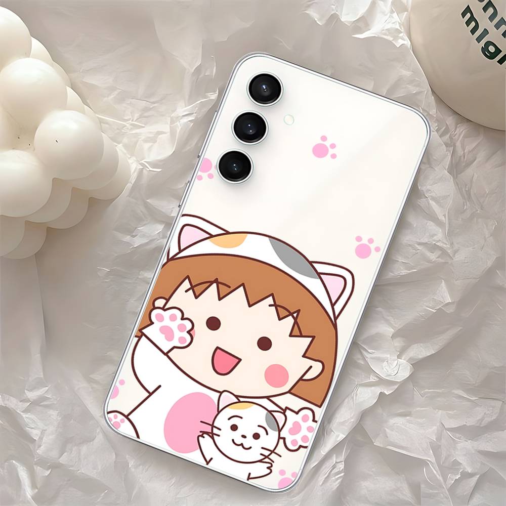 C-Chibi Cute M-Maruko-chan-S Phone Case For Samsung Galaxy S25 S24 S23 S22 S21 FE Ultra Plus A32 A53 A13 A31 Soft Cover