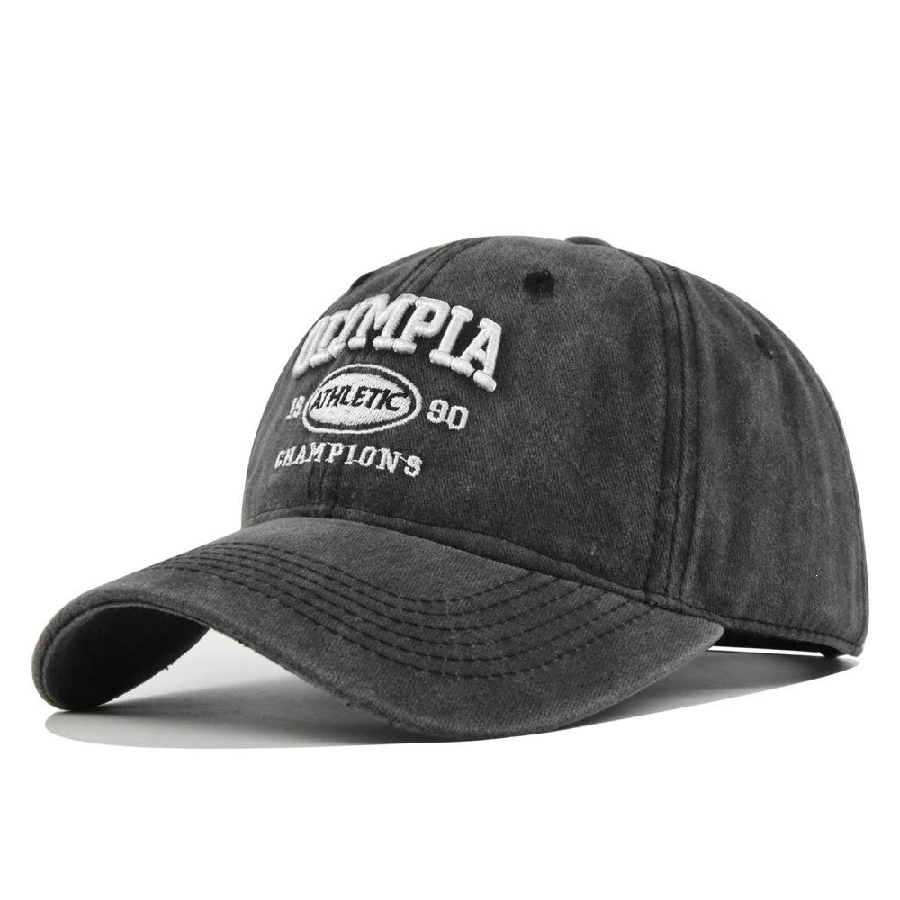 Retrostereoolympiaembroidered baseball cap patch distressed stereoembroider peaked cap sun hat cotton Adjustable