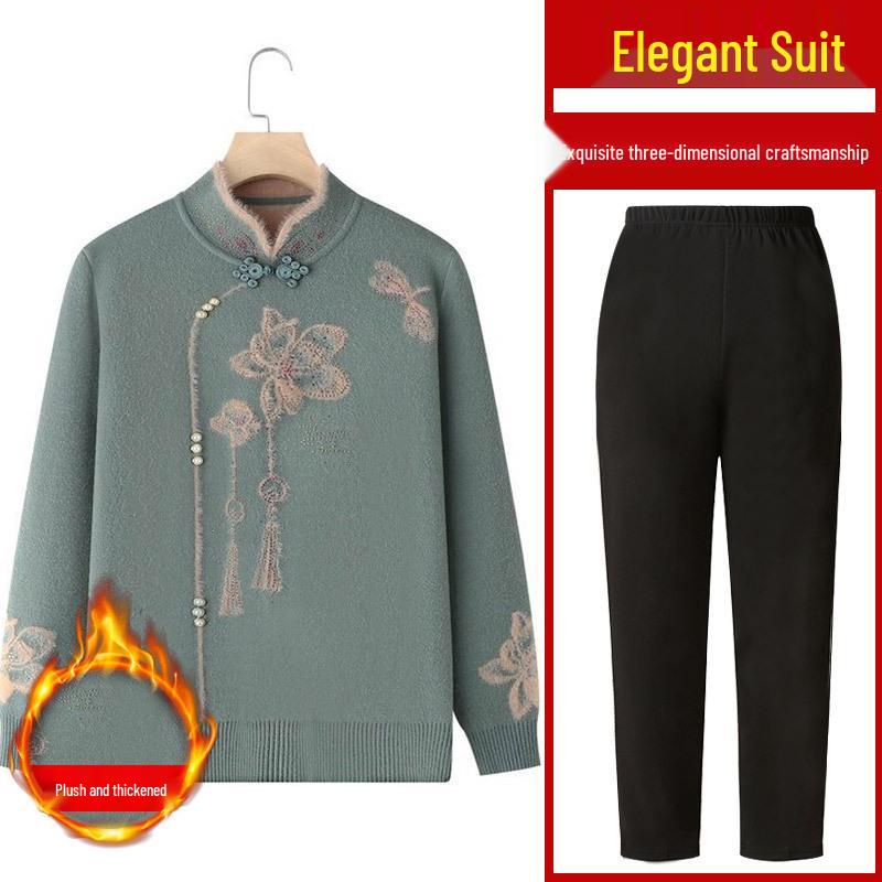 Damen Herbst/Winter Strickpullover - Gemütliche Samtgefütterte Strickjacke für Mütter