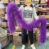 DIY 2 Meter Flauschige Straußenfederboa 1-lagig Dick Hochwertige Federboa Schal für Hochzeitskleid Dekor Maßgeschneiderter DIY Schal