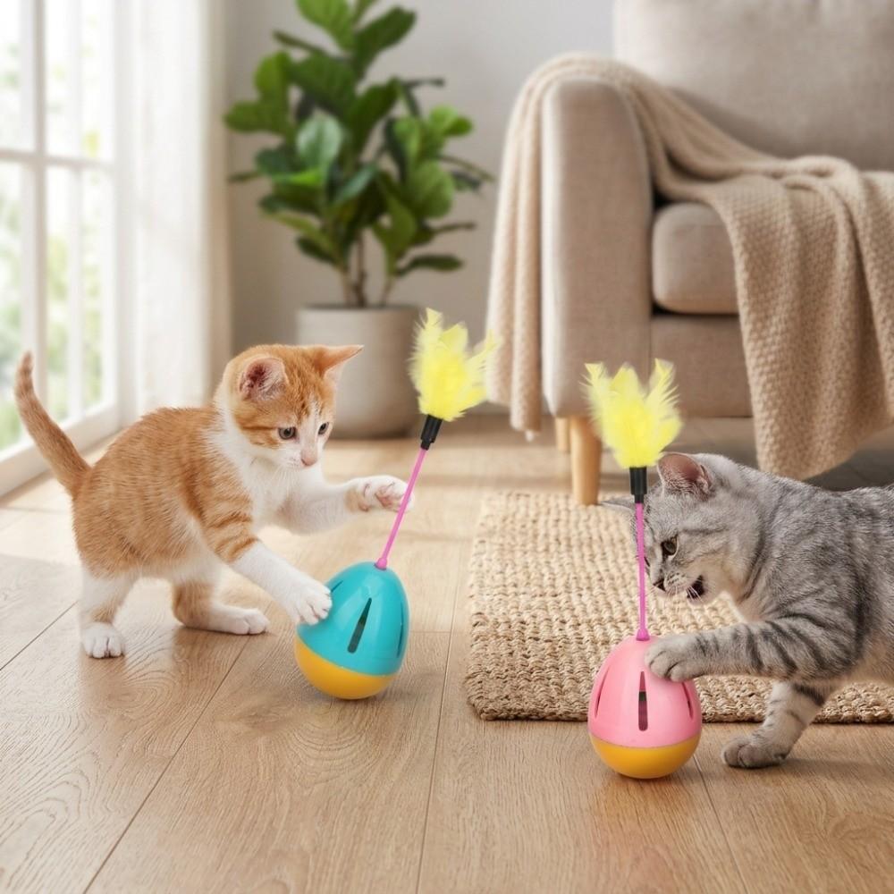 Runder Becher Tumbler Katzenfutterspender Spielzeug Interaktives Kätzchen Spielzeug Langeweile Linderung für Katzen