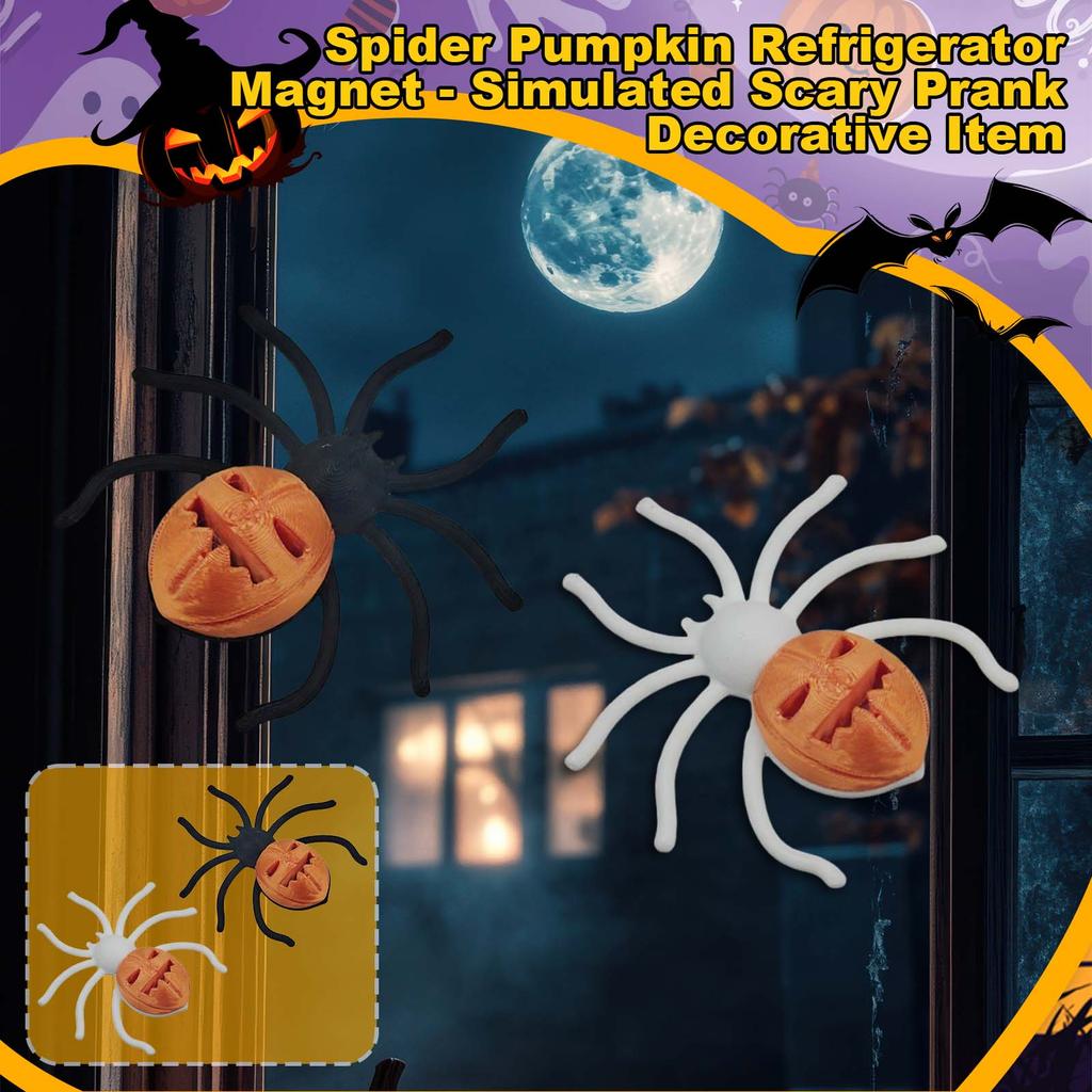 Halloween Ornament 3D Printing Spider Pumpkin Refrigerator Sticker Simulation Horror Prank Decoration Toy