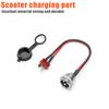 Electric Scooter Parts Power Charger T-head Charging Port 3 Pin Plug For KUGOO M4 PRO Skateboard Kick Scooter Replacement Charge
