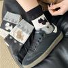 Retro Fair Island Puppy Socks, Women's Mid-calf Socks, Versatile for Spring and Autumn, Plush and Cute Pile Socks, Long Socks