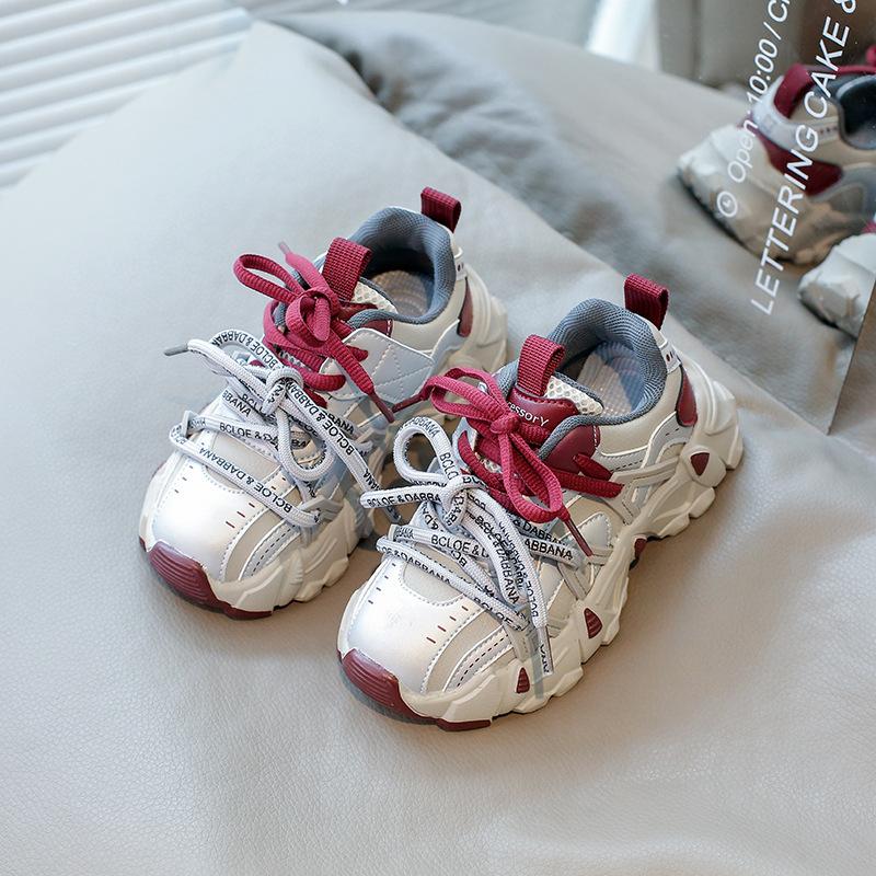 

Children s sports shoes 2025 autumn new Korean version trendy girls dad shoes boys fashion casual lightweight running shoes 26