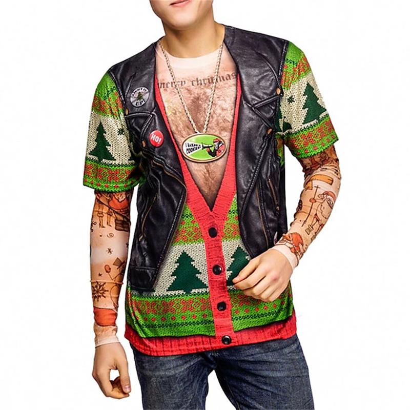 Christmas 3d Print T Shirt Fall Fashion Women's Clothing Christmas Graphic Short Sleeve Casual Oversized T-shirt Men Clothing Tee