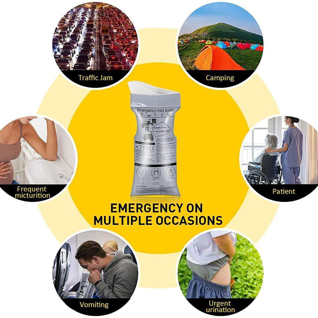 Portable Urine Collection Bag for Kids & Adults - Emergency Travel Toilet Bag