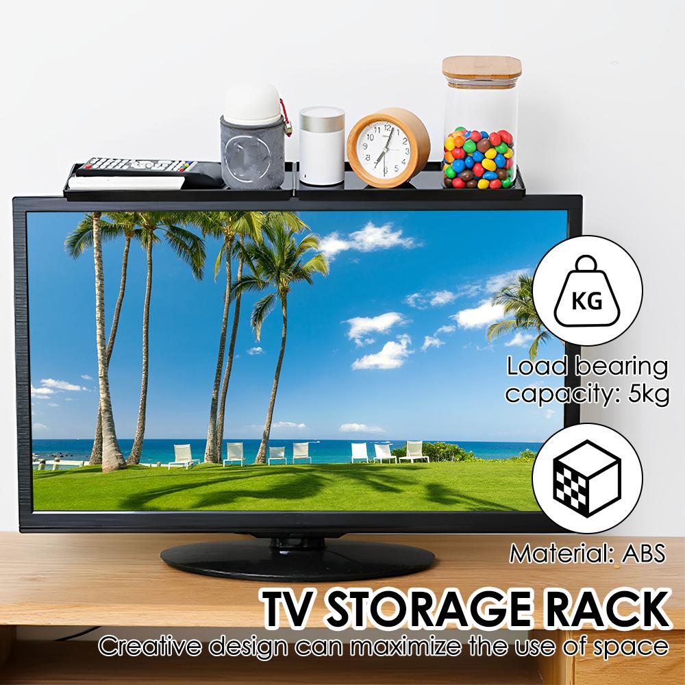 Adjustable TV Screen Top Shelf Monitor Storage Rack High Temperature Resistance Media Box TV Top Storage Bracket Home Organizer