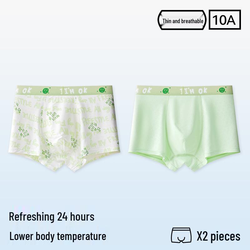 Men's Plus Size Antibacterial Ice Silk Boxer Briefs - Summer Thin 4-Corner Underwear