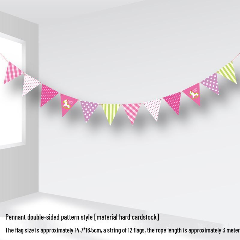 Colorful Cartoon Bunting for School, Birthday, or Kindergarten Décor
