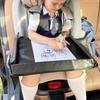 1pc Foldable & Expandable Polyester Youngsters Car Seat Travel Tray with Multiple Storage Pockets