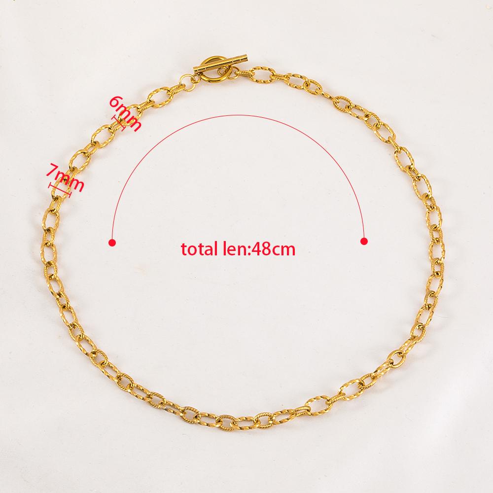 1PC 5PCS New Stainless Steel Frosted Necklace Bracelet Set Jewelry Making Gift Thick Link Chain OT Buckle Clasp Handmade Chokers