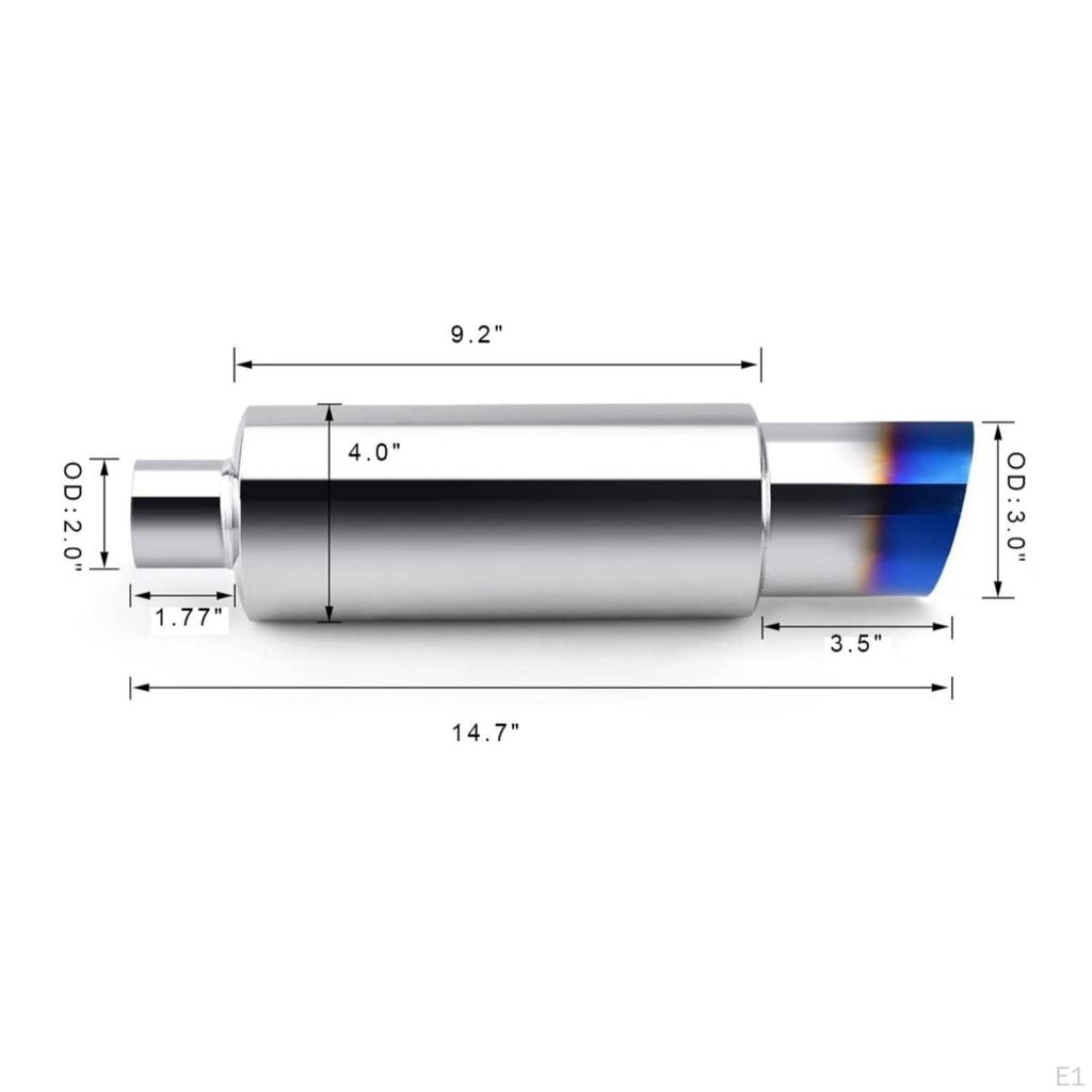 Exhaust Tip Stainless Steel Tail Throat Blue-Burnt for DIY Mechanics