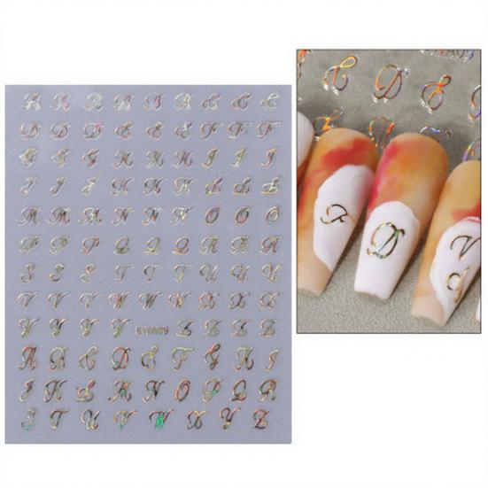 Naklejki do zdobienia paznokci nuty samoprzylepne DIY Vintage Angielski List Manicure Dekoracja Naklejki Damskie Akcesoria do Paznokci do Domu Salonu
