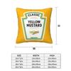 Mustard Mayo Ketchup 2 Pcs Square Pillowcase Pillow Cover Cushion Zip Decorative Comfort Throw Pillow For Home Car