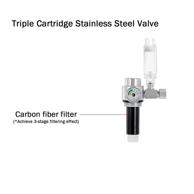 2L Aquarium DIY CO2 Generator System Kit Stainless Steel CO2 Cylinder Generator System Carbon Dioxide Reactor Kit for Plant Fish