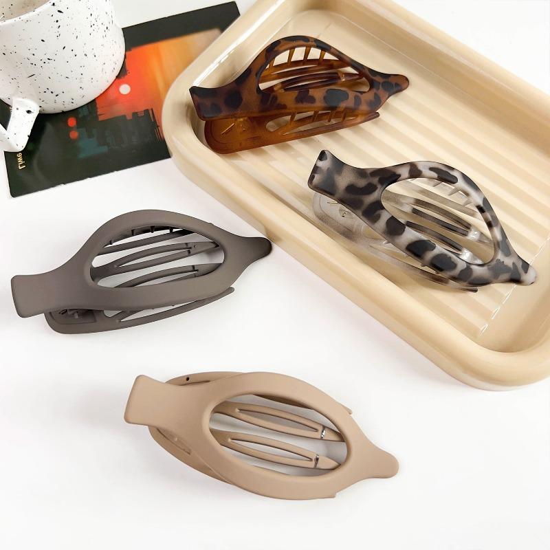 Oval Matte Claw, Laid-back Style Back of The Head Updo Shark Clip Ponytail Large Duckbeak Clip Hair Accessory