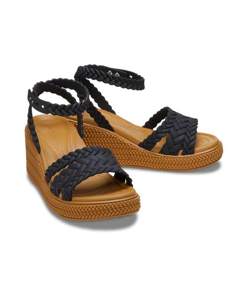 

CrocS Жіночі Brooklyn Плетені Ремінці на Щиколотці Танкетка Чорні 24SwSd209994 BLACK Z001/W8 250