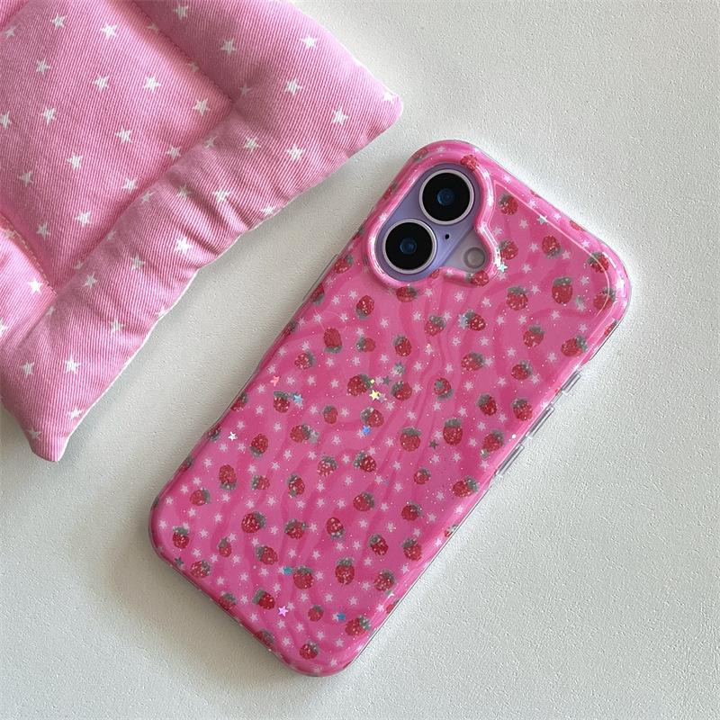 Rose Red Double-Layer Anti-Fall Phone Case for iPhone 14/13 and Apple 17/16/15 ProMax