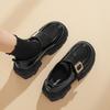 Platform year autumn and winter new retro British college style black jk small leather shoes