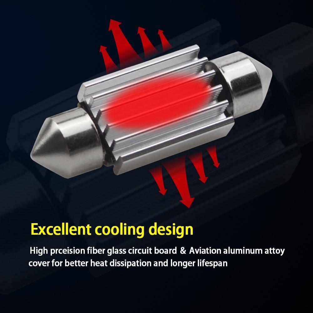 2 vnt. 39 mm LED lemputė 6500K balta SMD automobilio kupolo dvipusė skaitymo lempos stogo lemputė