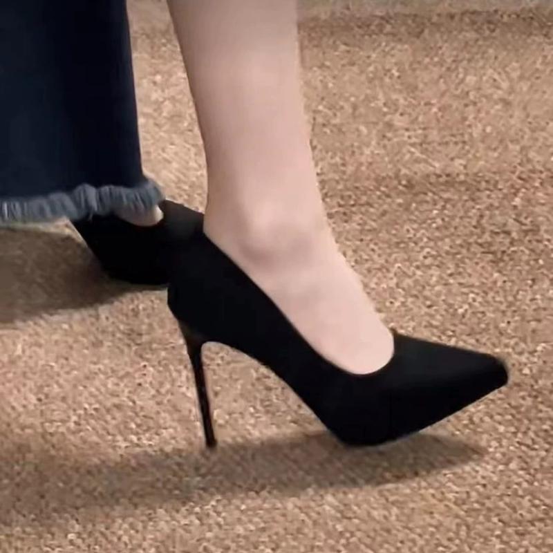 Fashion Suede Woman Pumps New High Heels Office Shoes Fashion Thin Heels Pointed Toe Stiletto Heels Women's Pump