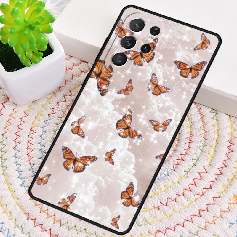 Cute Aesthetic Butterfly Soft Phone Case for Samsung Galaxy Note 10 Pro S26 Ultra S23 S24 FE S25 S21 S22 PLUS Shockproof Cove