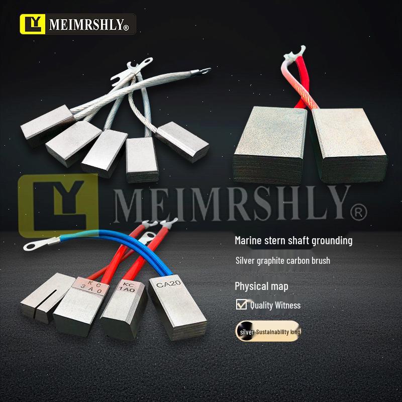 Marine Stern Shaft Silver Graphite Grounding Brush, High Silver Carbon, Sizes: 10*25*32/35/40/45/50MM