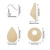60PCS Wood Handmade DIY Wood Wooden Earrings Round Teardrop DIY Earrings 3 Sizes Tapered Unfinished Pendants DIY Craft
