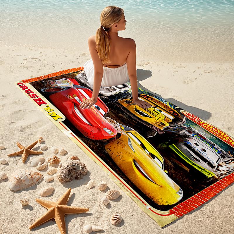 Lightning McQueen Beach Towel Outdoor Camping Beach Towel for Vacation Swim Outdoor Pool Absorbent Bath Towel