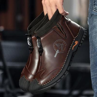 Heren Handgemaakte Halfhoge Martin Boots - Grote Maat, Katoen Gevoerd, Outdoor Casual Stijl voor Herfst/Winter 2023