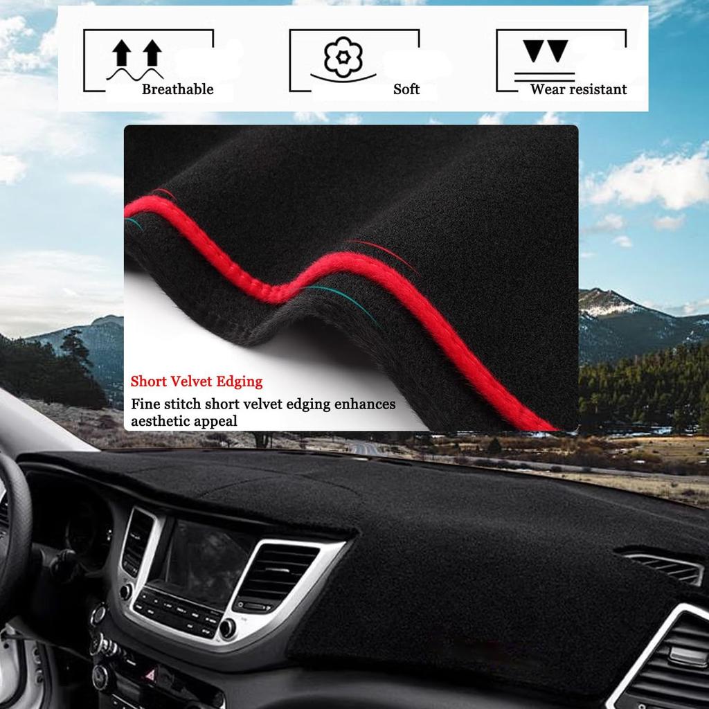 Blazeray Car Dashboard Cover Mat for Hyundai Tucson 2016 2017 2018 Non-Slip Dashboard Mat Pad Interior Accessories Custom Fit Dash Mat Sunshade