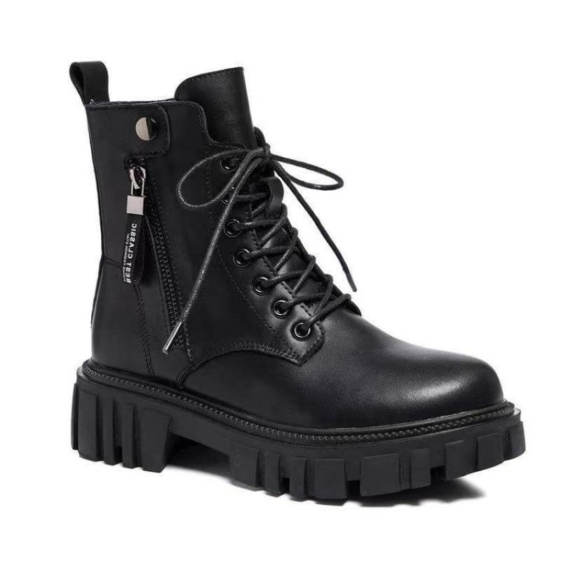 British Martin Boots 22 New Thick-soled Inner Height Increase Small Boots Velvet Thin Short Boots Winter