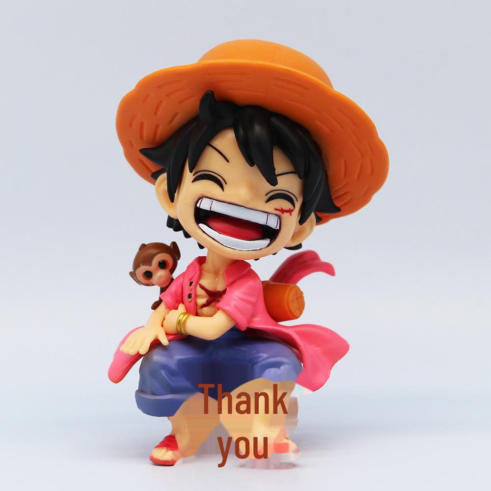 

Фігурка дзюдзюцу Кайсен: Gojo Satoru Standing & Tiger Stick Hisahito Sitting Q Version Doll Model Car Ornament Q version sitting Luffy bag рожевий