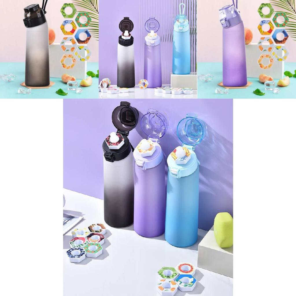 Colorful Flavor Infuser Water Bottle With Seven Aromatic Flavor Rings For Fun Hydration