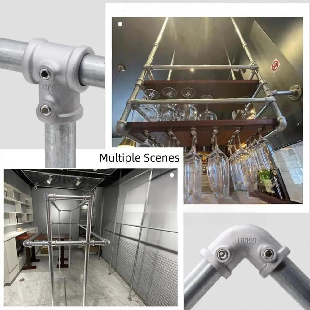 1\2''/3\4" Pipe Fitting Connector Aluminum Alloy Steel Elbow Frame Fasteners Fixed buckle Corner Circular Pipe Connector